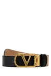 Valentino Cintura Reversibile Vlogo In Pelle Nera Donna In Black