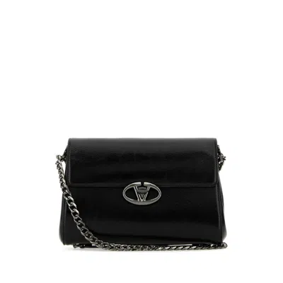 Valentino Garavani Black Leather Vlogo Shoulder