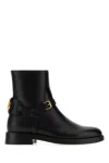 Valentino Vlogo Signature Leather Ankle Boot In Black