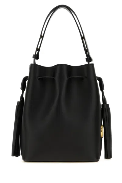 Valentino Garavani Borsa A Secchiello Vlogo Signature In Pelle Nera  Donna In Black