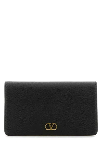 Valentino Garavani Black Leather Vlogo Signature Clutch