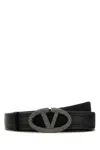 Valentino Leather Belt With Adjustable Length And Embellished Buckle
