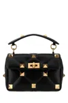 Valentino Garavani Woman Black Nappa Leather Medium Roman Stud Handbag