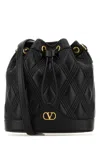 Valentino Quilted Leather Bucket Bag With Adjustable Strap