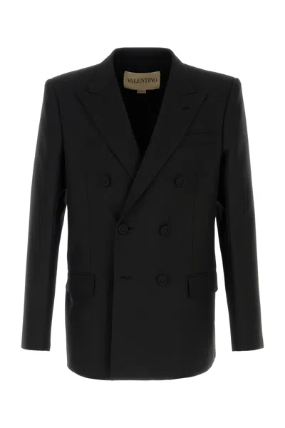 VALENTINO BLACK POLYESTER BLEND JACKET