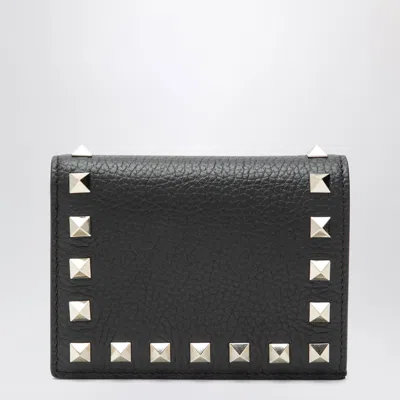 Valentino Garavani Black Rockstud Leather Wallet