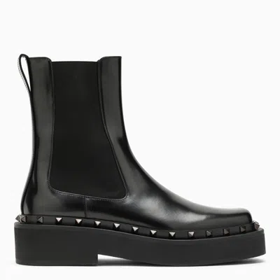 Valentino Garavani Rockstud Chelsea Boot In Black