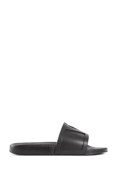 Valentino Garavani Black Rubber Slippers