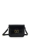 Valentino Garavani Black Shoulder Bag With Vlogo Detail On The Front In Leather Man In Multicolor