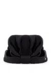 Valentino Black Silk Turban With Golden Details And V Logo In Black