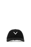 Valentino Garavani Women Black Stretch Cotton Baseball Cap