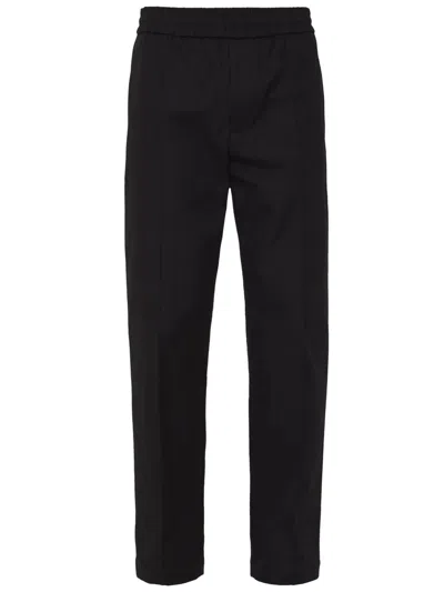 VALENTINO VALENTINO GARAVANI BLACK STRETCH COTTON PANT