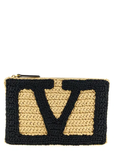 Valentino Garavani Black Viscose Clutch Women's Bag