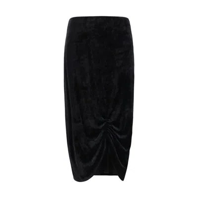 Valentino Garavani Black Viscose Long Women's Skirt In Multi