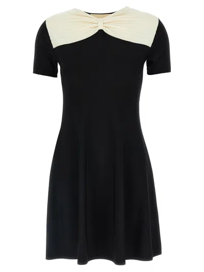 Valentino Garavani Black Viscose Short Women's Dress In Multi
