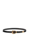Valentino Black Vlogo Signature Brushed Calfskin Belt In Black