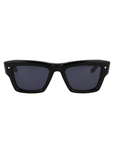Valentino Garavani Black W Acetate Sunglasses In Multi