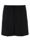Valentino Grisaille Wool Bermuda Shorts In Black