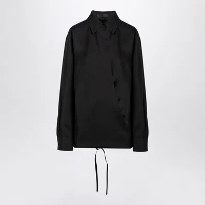 VALENTINO VALENTINO GARAVANI BLACK WOOL BLEND SHIRT