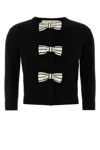 Valentino Garavani Women Black Wool Cardigan In Black