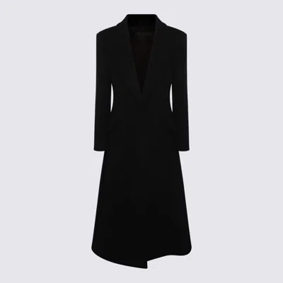 Valentino Garavani Long Wool Coat In Black