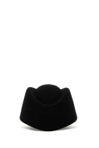 VALENTINO GARAVANI VALENTINO GARAVANI BLACK WOOL VLOGO SIGNATURE HAT