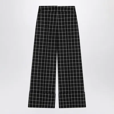 Valentino Black/ivory Chequered Trousers