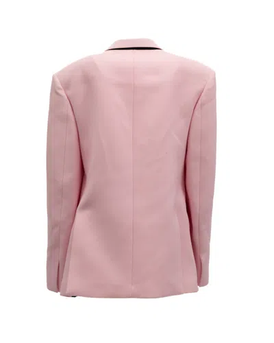 Valentino Garavani Black-lapel Wool Blazer In Pink