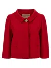 Valentino Womens Paris Heart-button Relaxed-fit Wool And Silk Jacket