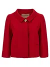 Valentino Womens Paris Heart-button Relaxed-fit Wool And Silk Jacket