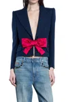 Valentino Tailored Bow-detail Jacket Crafted From Lightweight Viscose