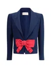 Valentino Tailored Bow-detail Jacket Crafted From Lightweight Viscose