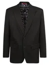 Valentino Single-breasted Virgin Wool-blend Blazer In Black