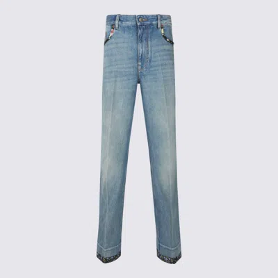 VALENTINO VALENTINO GARAVANI BLUE COTTON DENIM JEANS