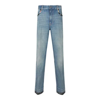 VALENTINO VALENTINO GARAVANI BLUE COTTON DENIM JEANS