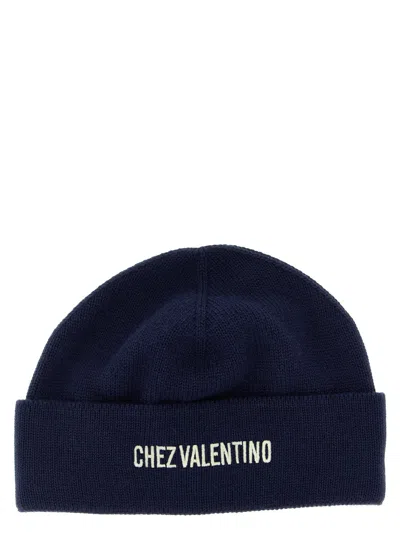 Valentino Garavani Blue Cotton Men's Beanie