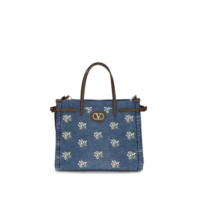 Valentino Garavani Blue Cotton Shoulder Women's Bag