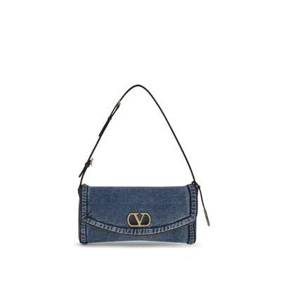 Valentino Garavani Blue Cotton Shoulder Women's Bag