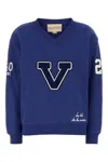 Valentino Garavani Blue Cotton Sweatshirt In Blue