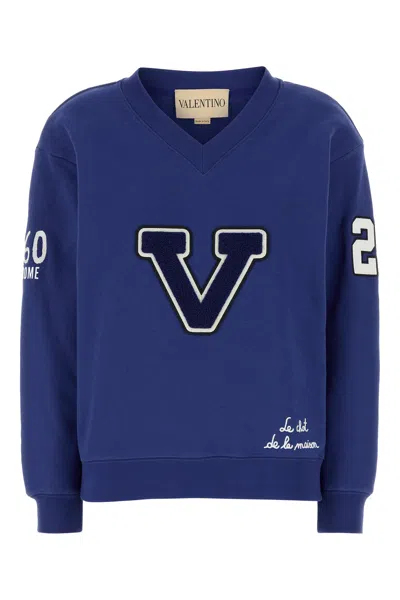 Valentino Garavani Blue Cotton Sweatshirt