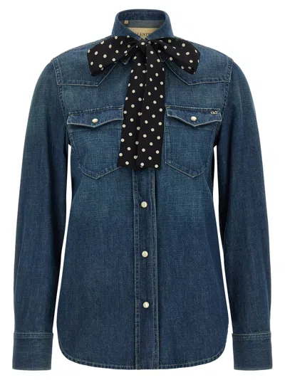 Valentino Garavani Blue Cotton Women's Blouse