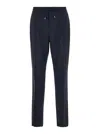 Valentino Garavani Blue Jogger Pants With Logo Patch In Wool Blend Man In Blue