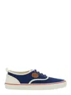 Valentino Garavani Blue Low Top Sneakers With Vlogo Patch On The Side In Cotton Man In Multicolor