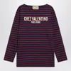 Valentino Garavani Blue T-shirt With Red Stripes By  Garavani In Blue