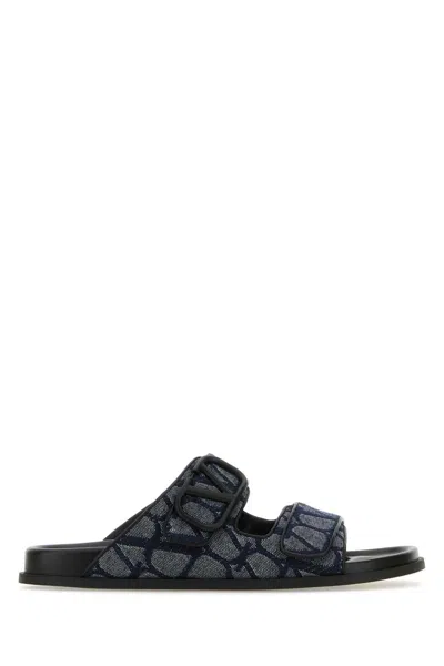 Valentino Garavani Blue Toile Iconographe Slippers