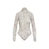 Valentino Natural Floral Lace Top In Neutral