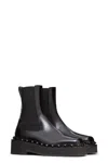 Valentino 50mm Rockstud M-way Leather Ankle Boots In Black