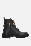 Valentino Garavani Black Calf Leather Vlogo Ankle Boots