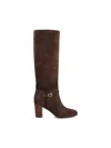 Valentino Garavani Pattie Crust Leather Boot 75mm Woman Brown 42 In Brown
