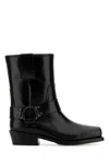 Valentino Garavani Women Biker Leather Boots With Iconic Studs In Black